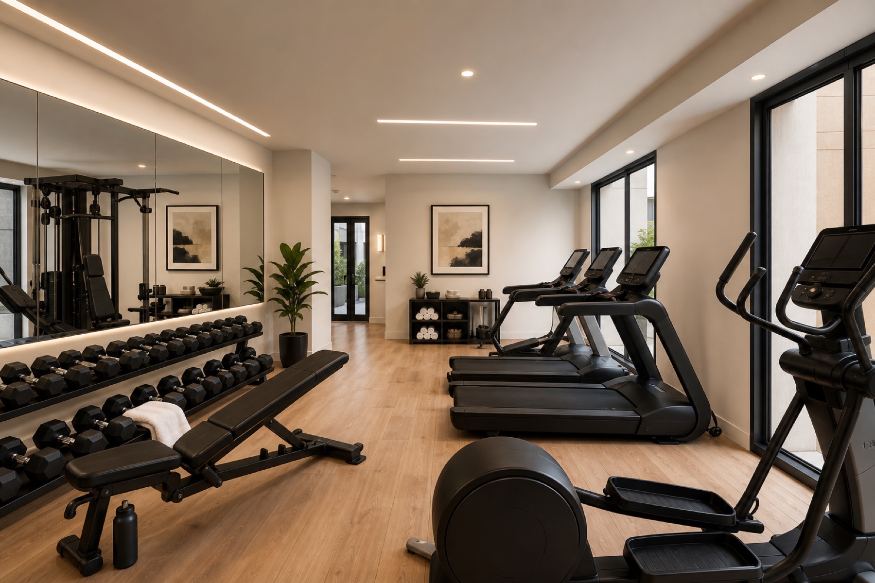 1165 WEST indoor fitness studio rendering