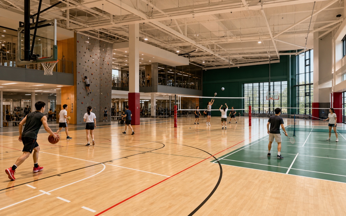 Indoor recreation courts for university sports near USC