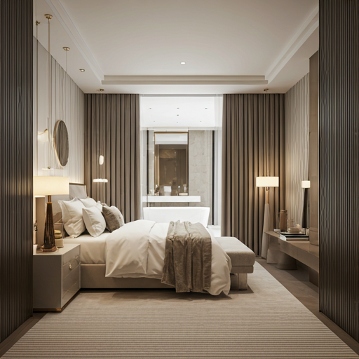 Compact private bedroom with desk and soft natural light