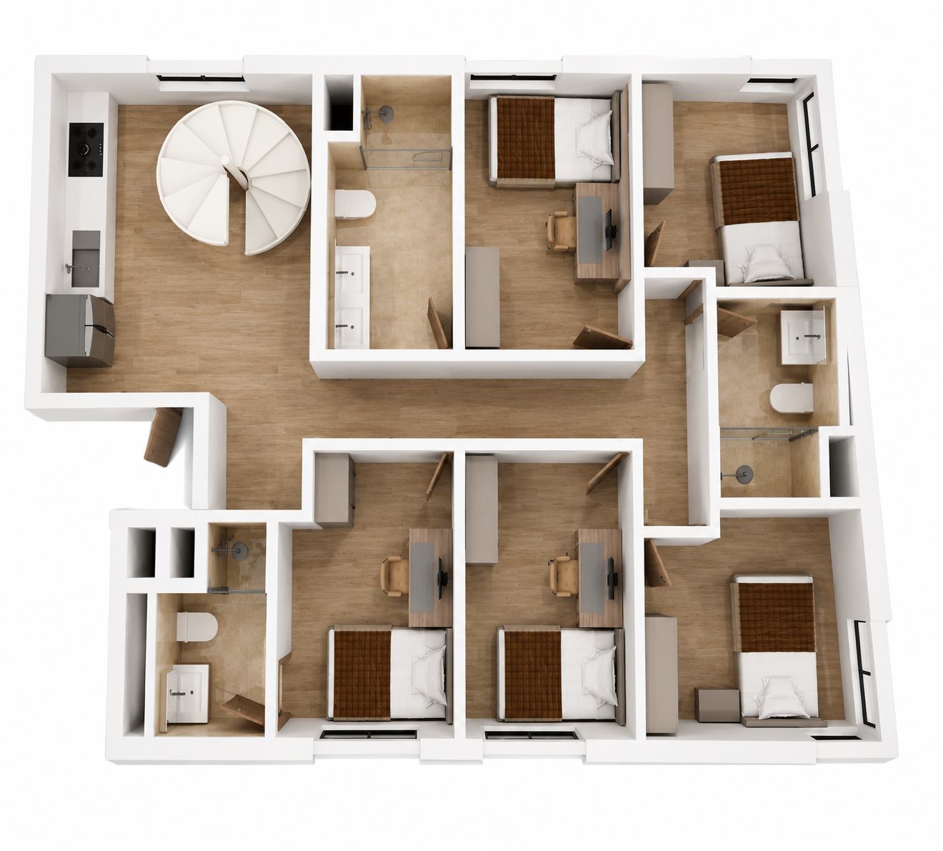 Unit 501 bird's-eye floor plan at 1165 WEST