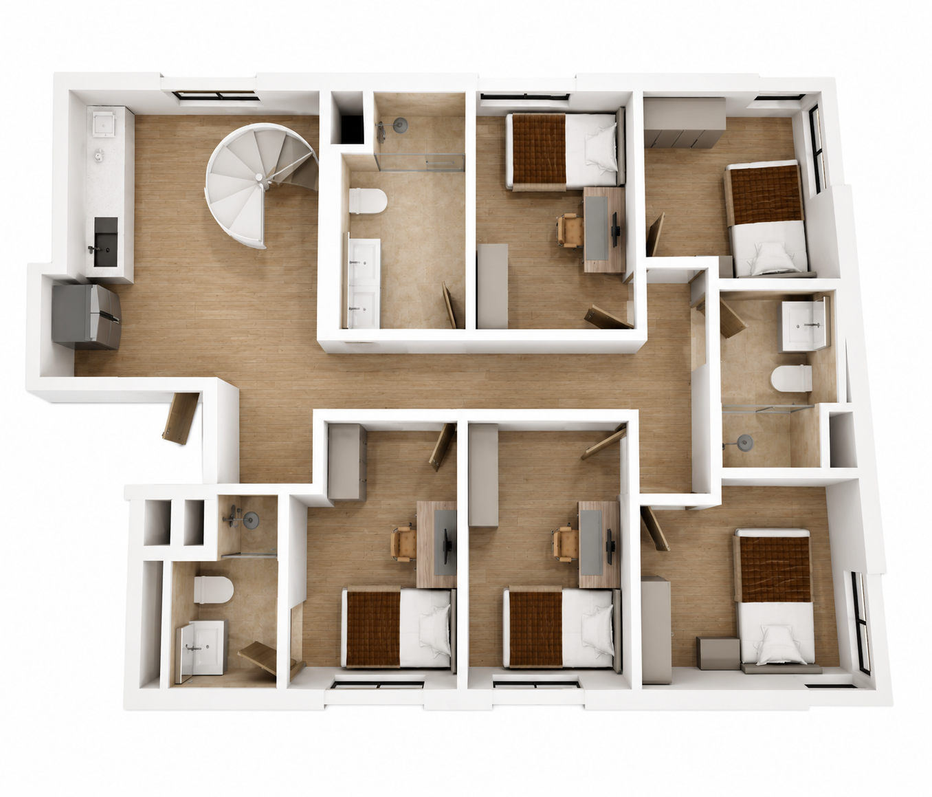 Unit 503 and 601 bird's-eye floor plan at 1165 WEST